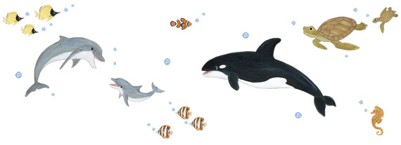 Sea Creatures Wall Decals - Ocean Animal Murals